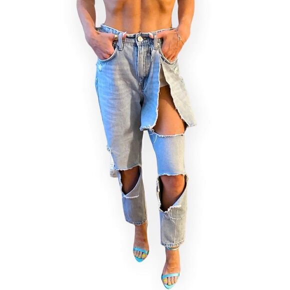 Zara High-Waisted Denim Boyfriend Fit 
|Size: US4, EU36| - Picture 1 of 7